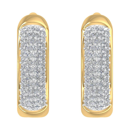 10K Yellow Gold Diamond Huggies Hoop Earrings W676801