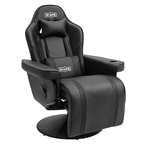 Black White X Large PU Leather Gaming Recliner Chair V358