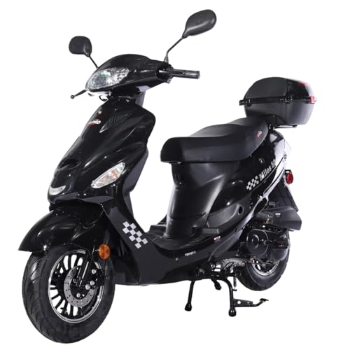 Black 50 Moped with 10" Aluminum Wheels M8178