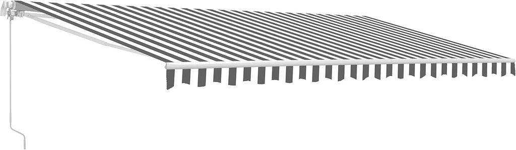 Red/White Stripe Retractable Motorized Patio Awning, 20' x 10' B4426