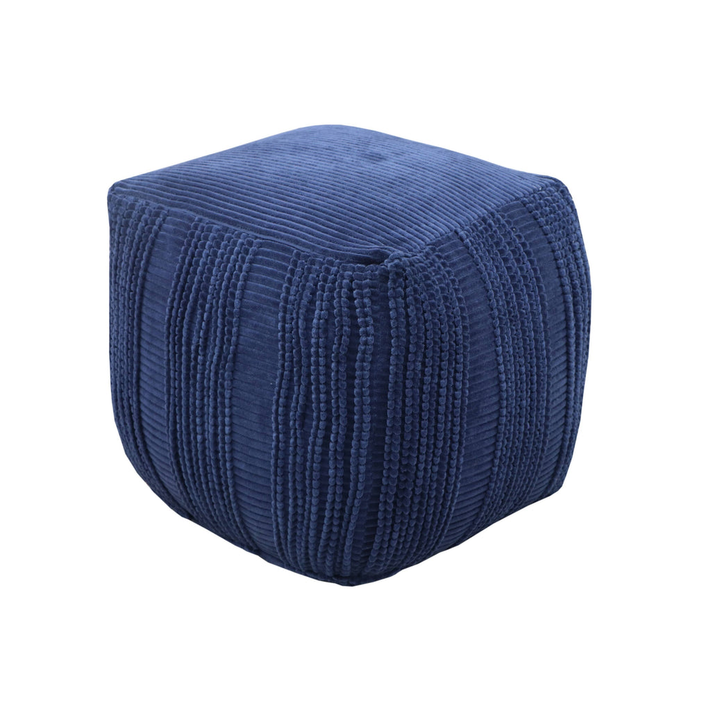 Cotton Upholstered Striped Ottoman M21281