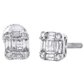 14K White Gold Diamond Stud Earrings Q39998