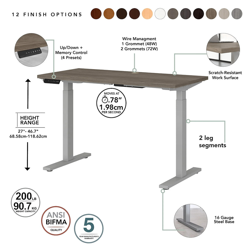 Adjustable Desk in Modern Hickory Q223