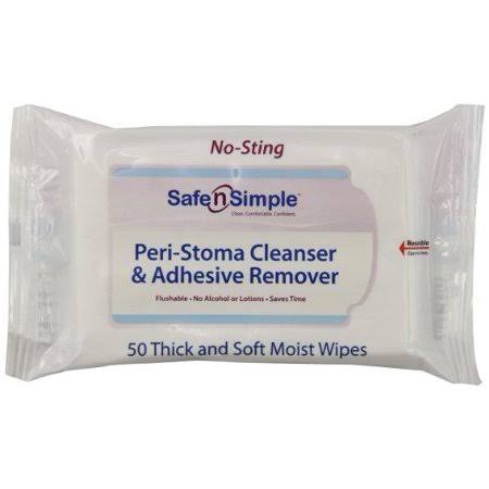 Peri Stoma Adhesive Remover Wipes, 5 x 7, 5/Pack, 100Pk/Case G755465