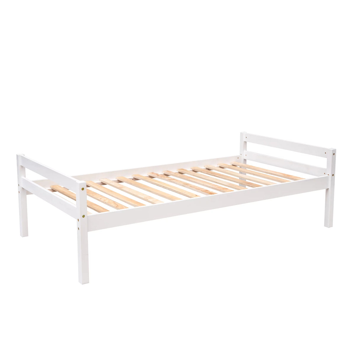 Wood Twin Bunk Loft Bed with Desk, Drawers and Shelf, White S86712