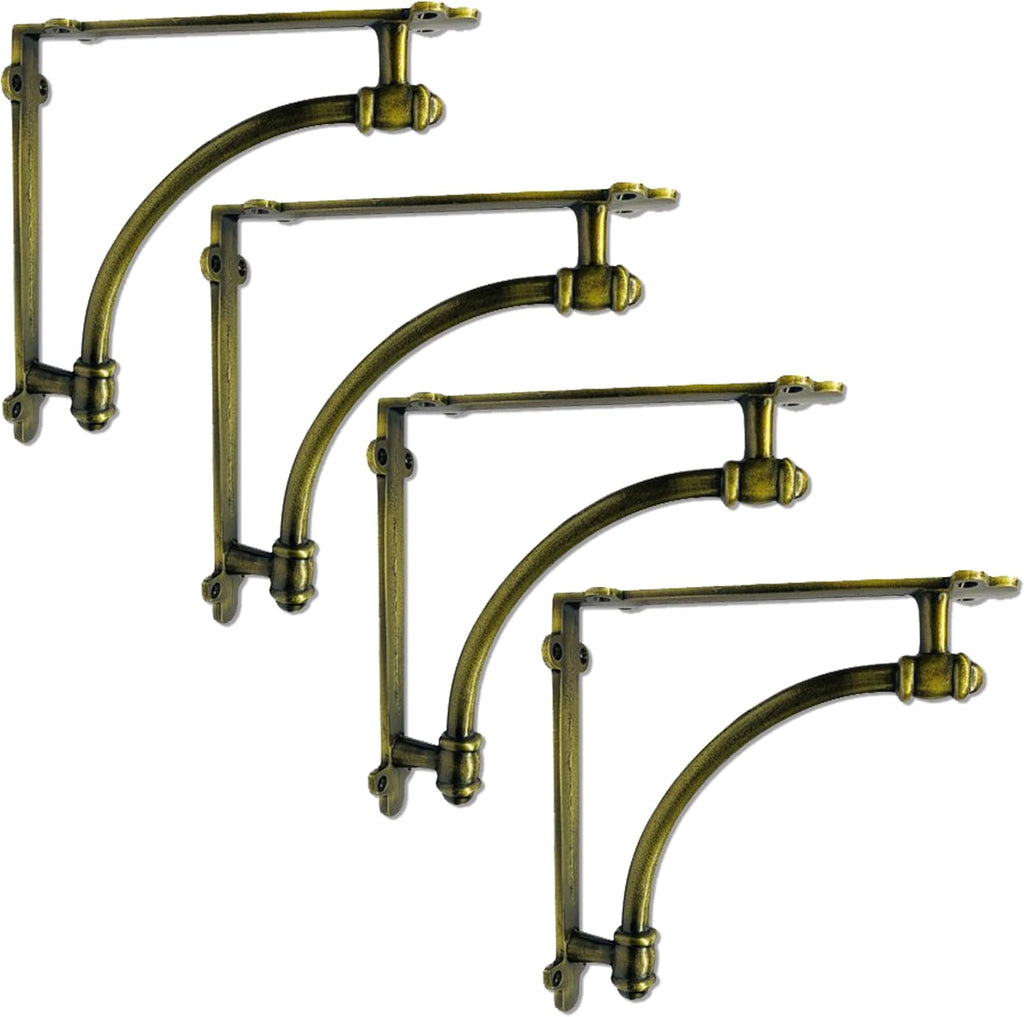 2 Pack Heavy Duty Rustic Black Iron Half Round Wall Shelf Bracket M201997