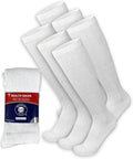 6 Pairs Over The Calf Knee High Cotton Socks White I889