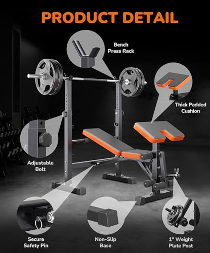 6 in 1 Adjustable Weight Bench Set X7170