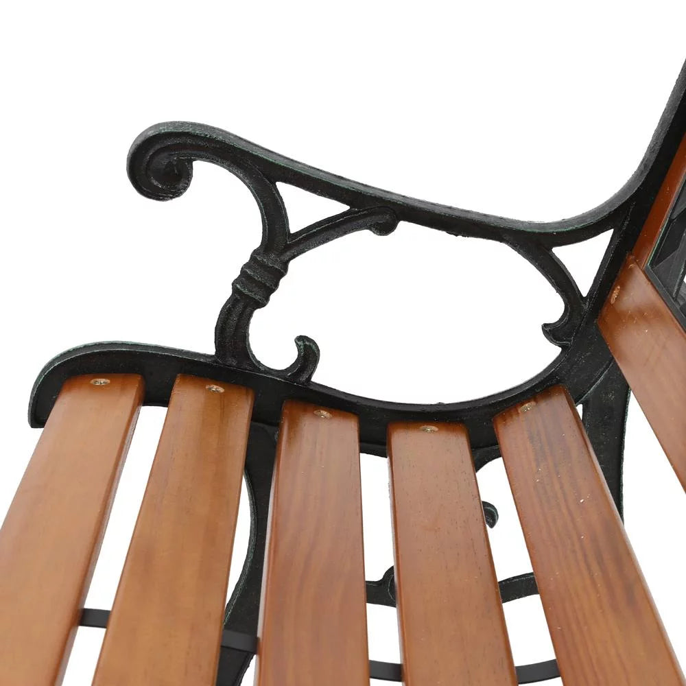 49" Rust Resistant Hardwood Cast Iron Park Bench R272166