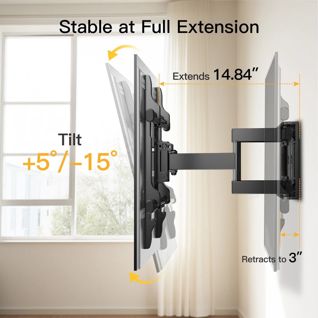 Full Motion TV Wall Mount for 37-75 inch TVs Holds up to 132lbs M667