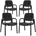 Black Bonded Leather Guest Chair 4 Pack N28879
