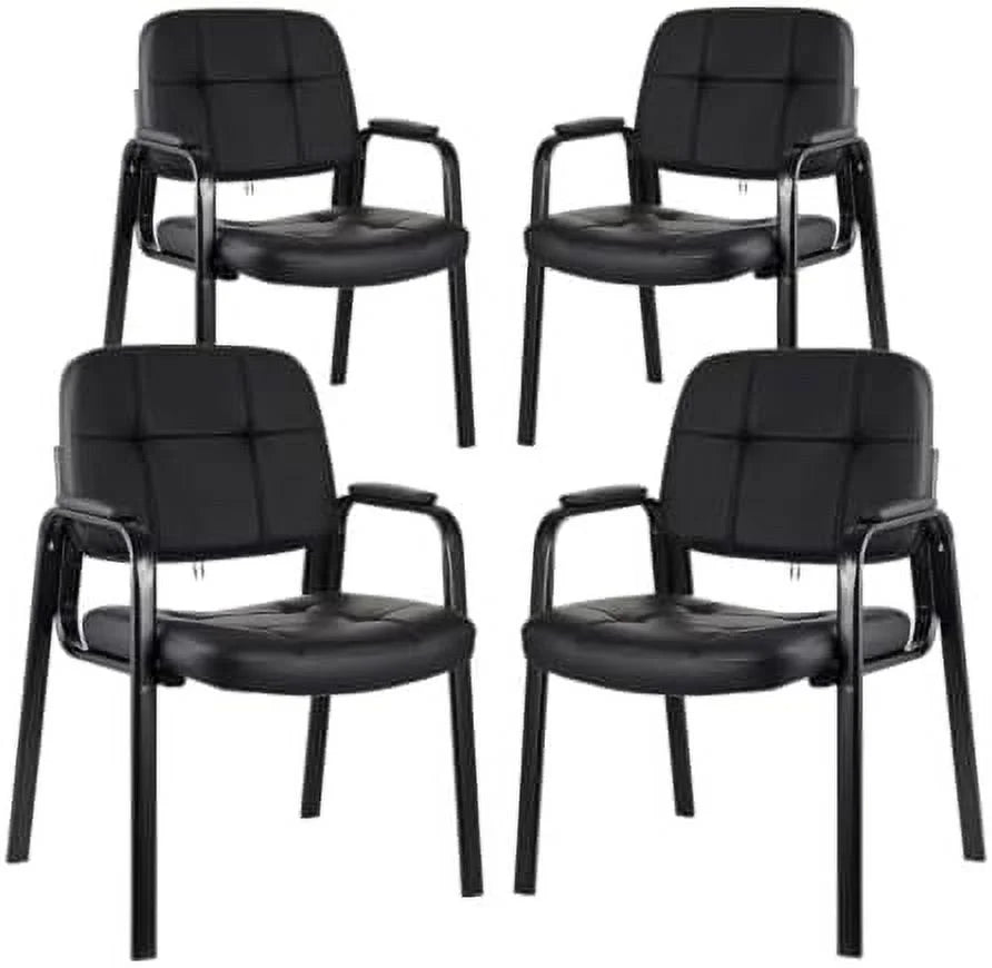 Black Bonded Leather Guest Chair 4 Pack N28879