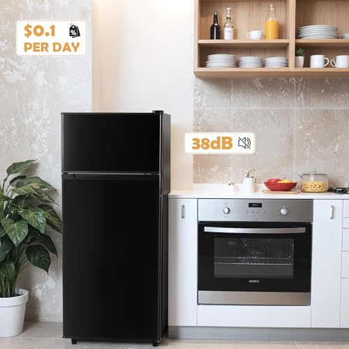 4.5 Cu.ft Mini Fridge with Freezer, 2 Doors, Adjustable Shelves A30219