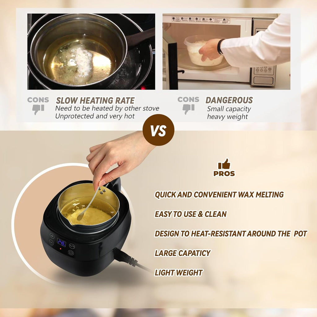 1L 200W Aluminum Wax Melting Pot with Touch Screen Digital Temperature Display R22196