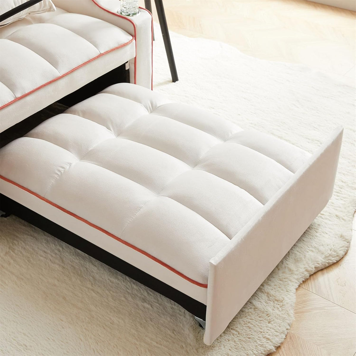 3-in-1 Convertible Pull Out Sleeper Chair Bed with Multi-Pockets Q799