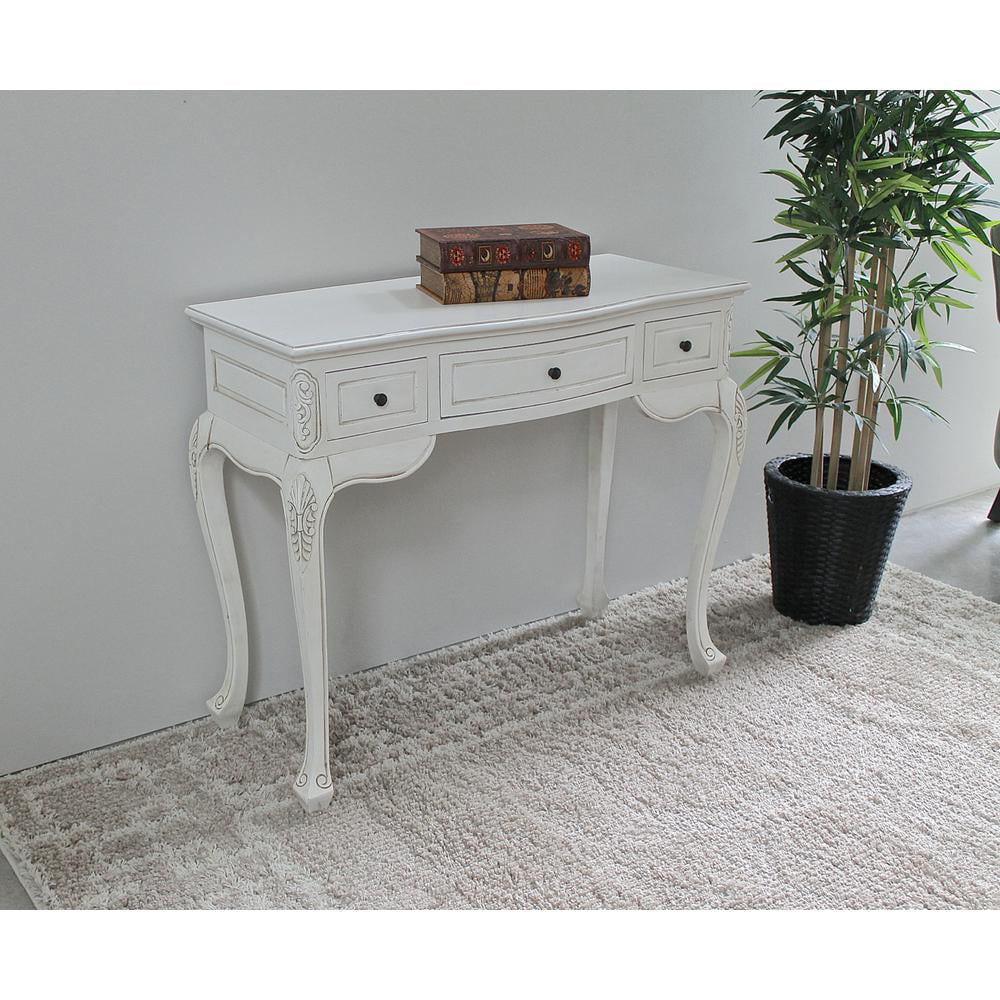 Antique White Hand Carved Writing Desk Z949110