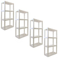 4 Shelf Plastic Garage Shelves, Pack of 4, White 400 lbs Capacity Q835877