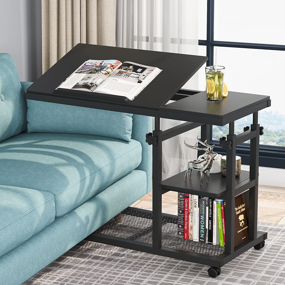 Height Adjustable C Table Brown I2700