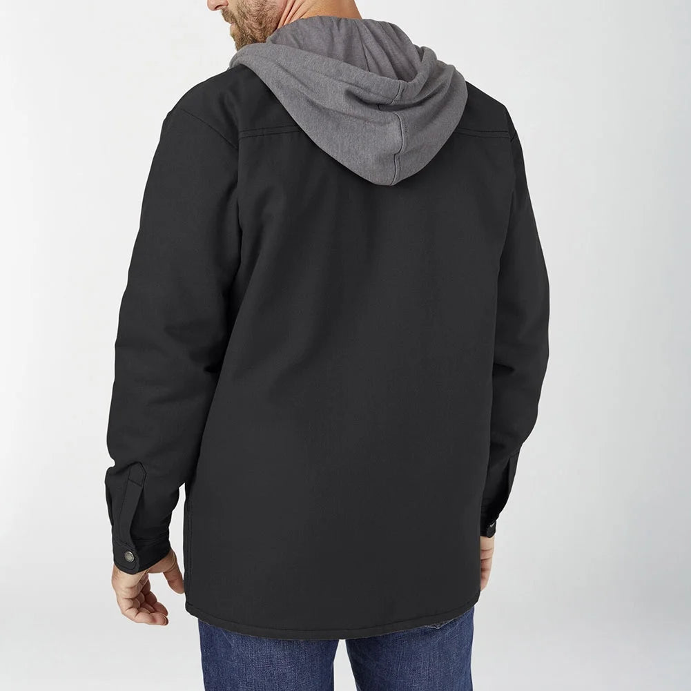 Black Fleece Hooded Duck Shirt Coat W821