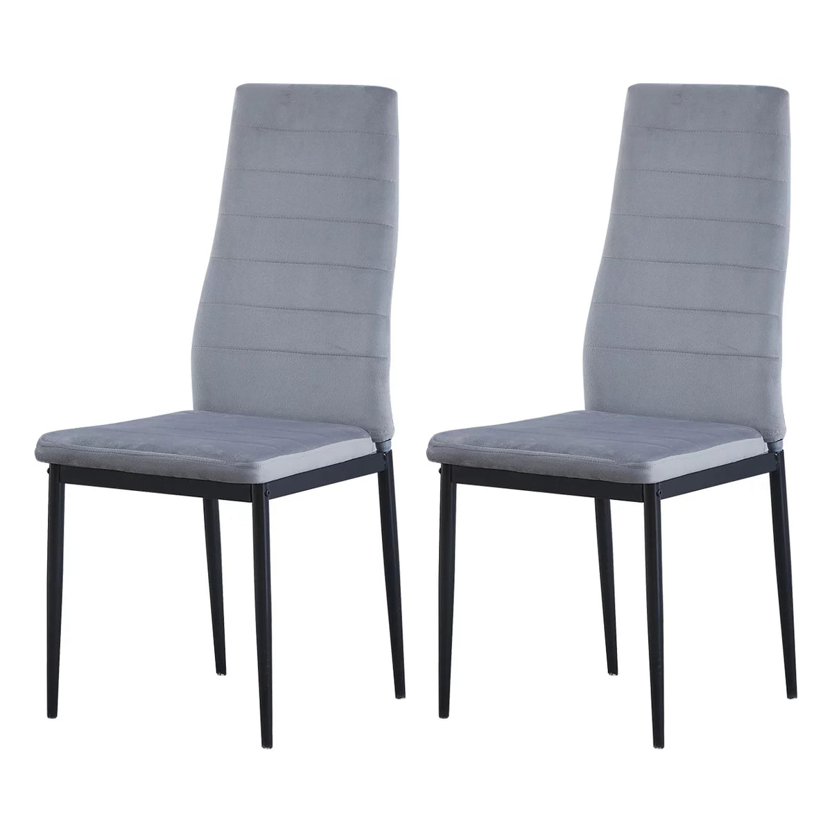 Set of 4 Gray Velvet Upholstered Dining Chairs V728661