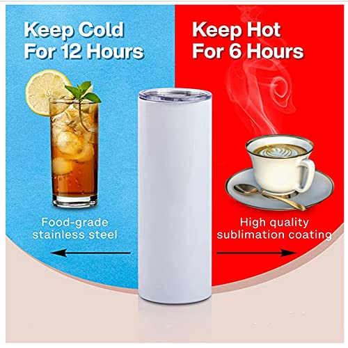 20 oz Stainless Steel Insulated Tumbler White (25PCS) V243
