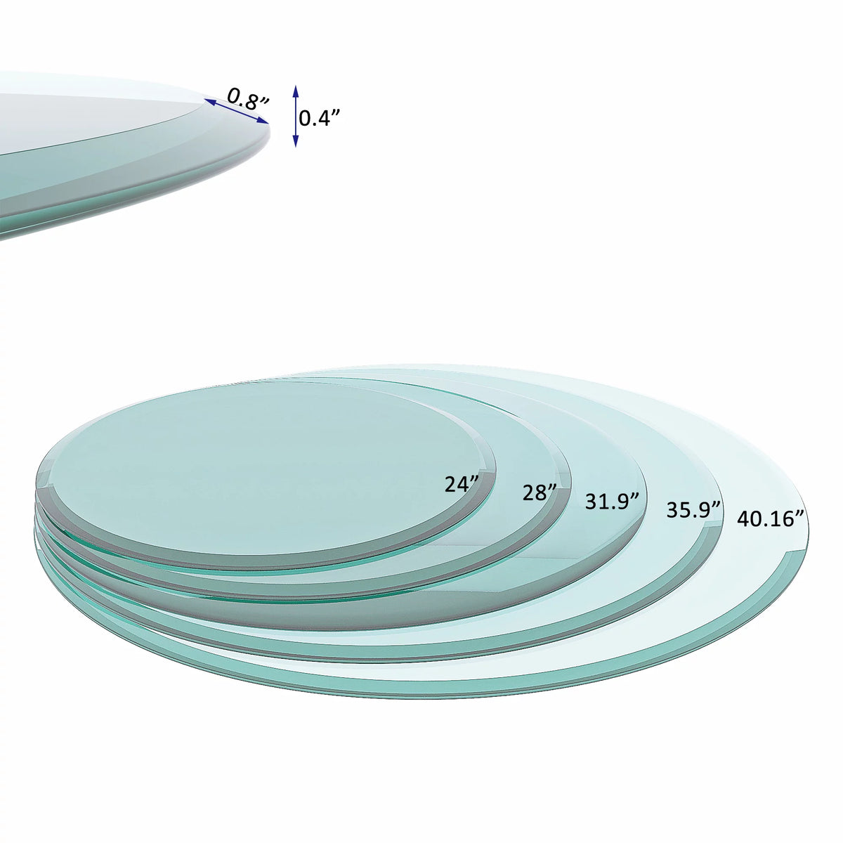 40'' Round Clear Tempered Glass Table Top N661050