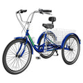 Cyan 26 inch 7-Speed Adult Tricycle with Basket B6015