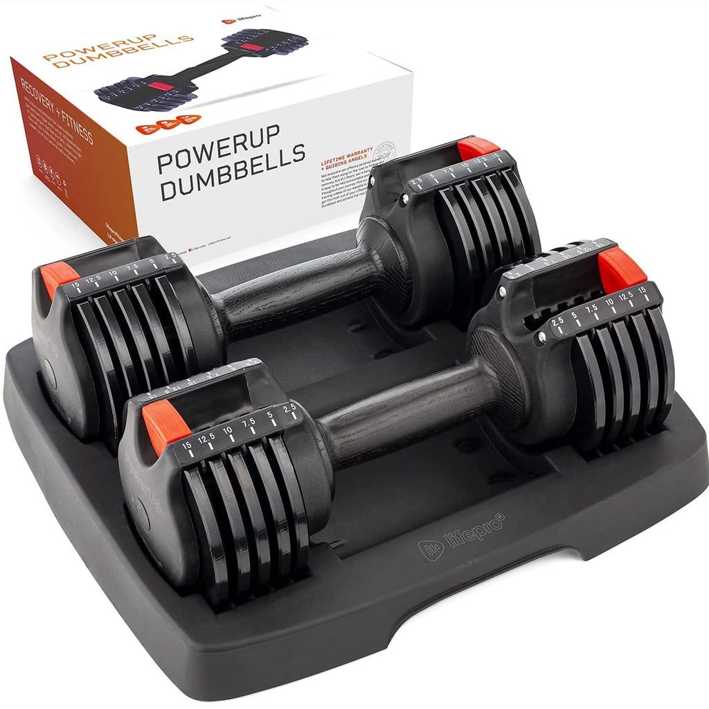 15 Pound Adjustable Dumbbells Set, 2 Pcs N482521