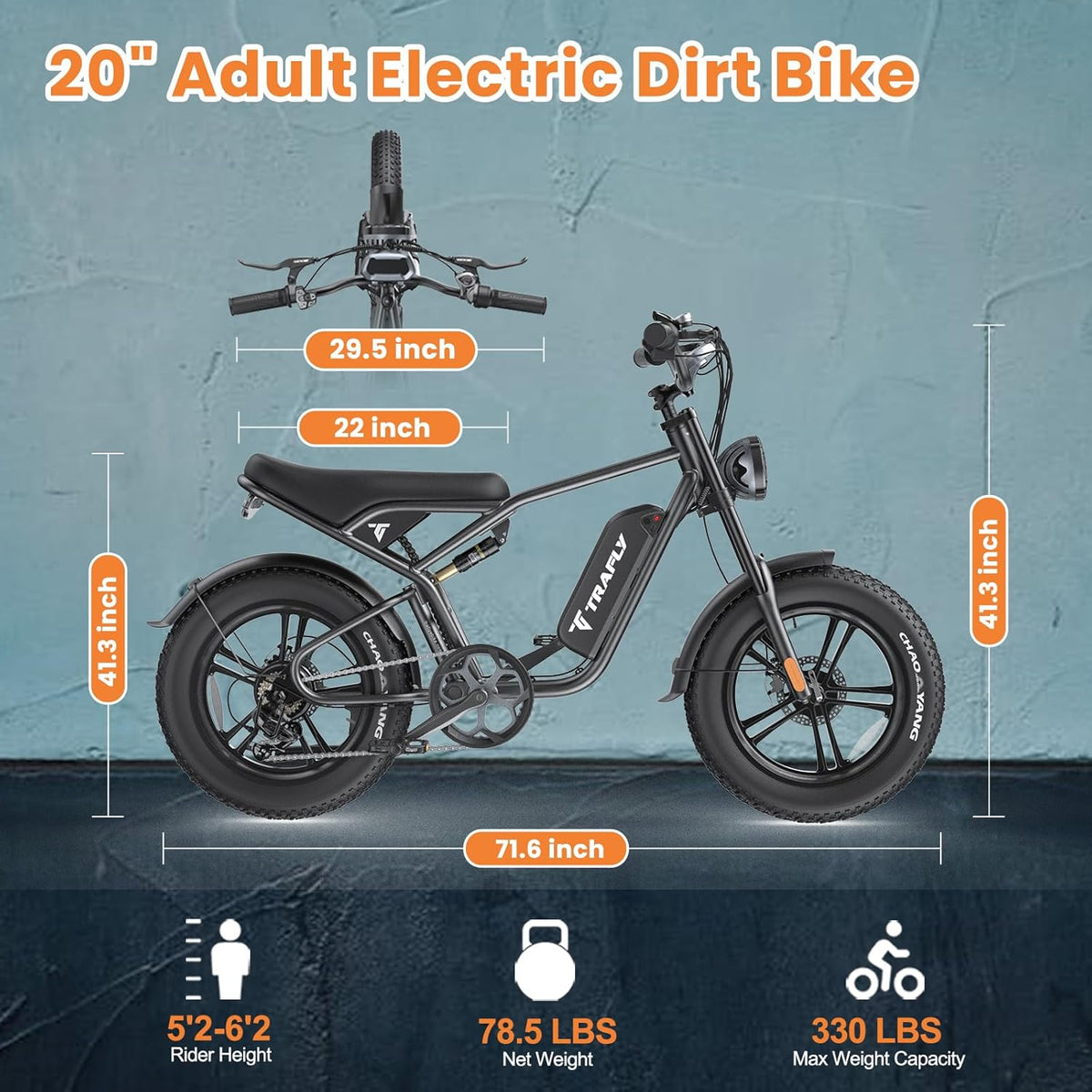 20" Fat Tire 48V 15.6AH Removable Battery Electric Bike O227041