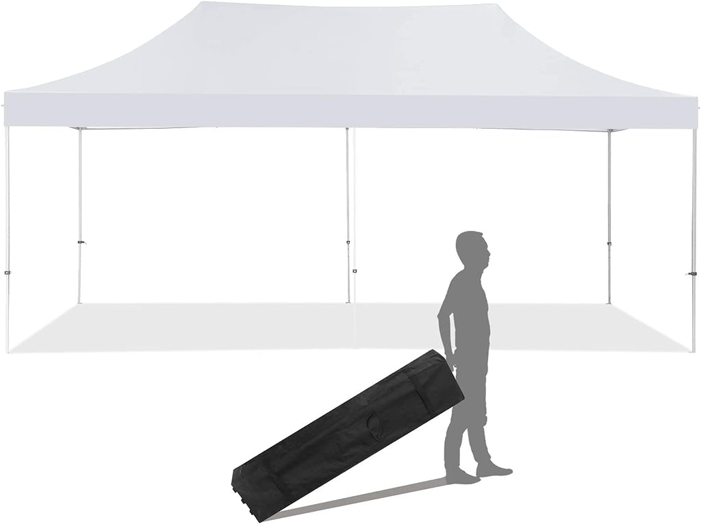 10x20 ft Pop up Canopy Tent with Removable Sidewalls and Wheeled Bag W8895