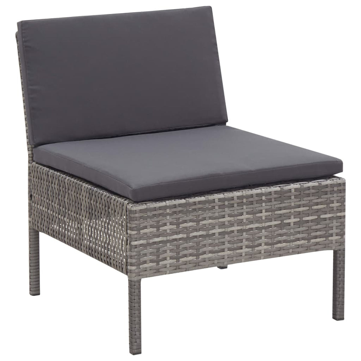 3 Piece Outdoor Sectional Sofa Set with Cushions Poly Rattan Steel Frame A701