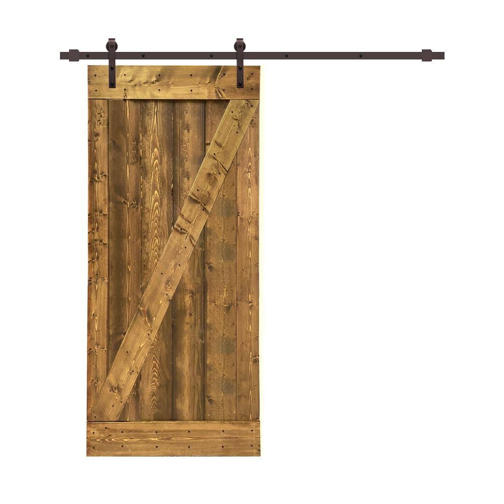 24 in. x 84 in. Knotty Pine Wood Interior Sliding Barn Door Slab Y8015