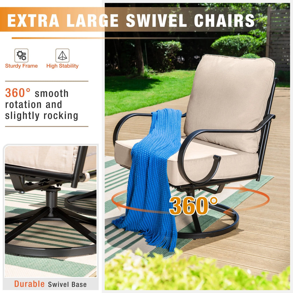Beige Metal Patio Furniture Set V11285