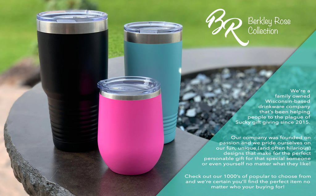 Engraved 12 oz Grey Wine Cup V476