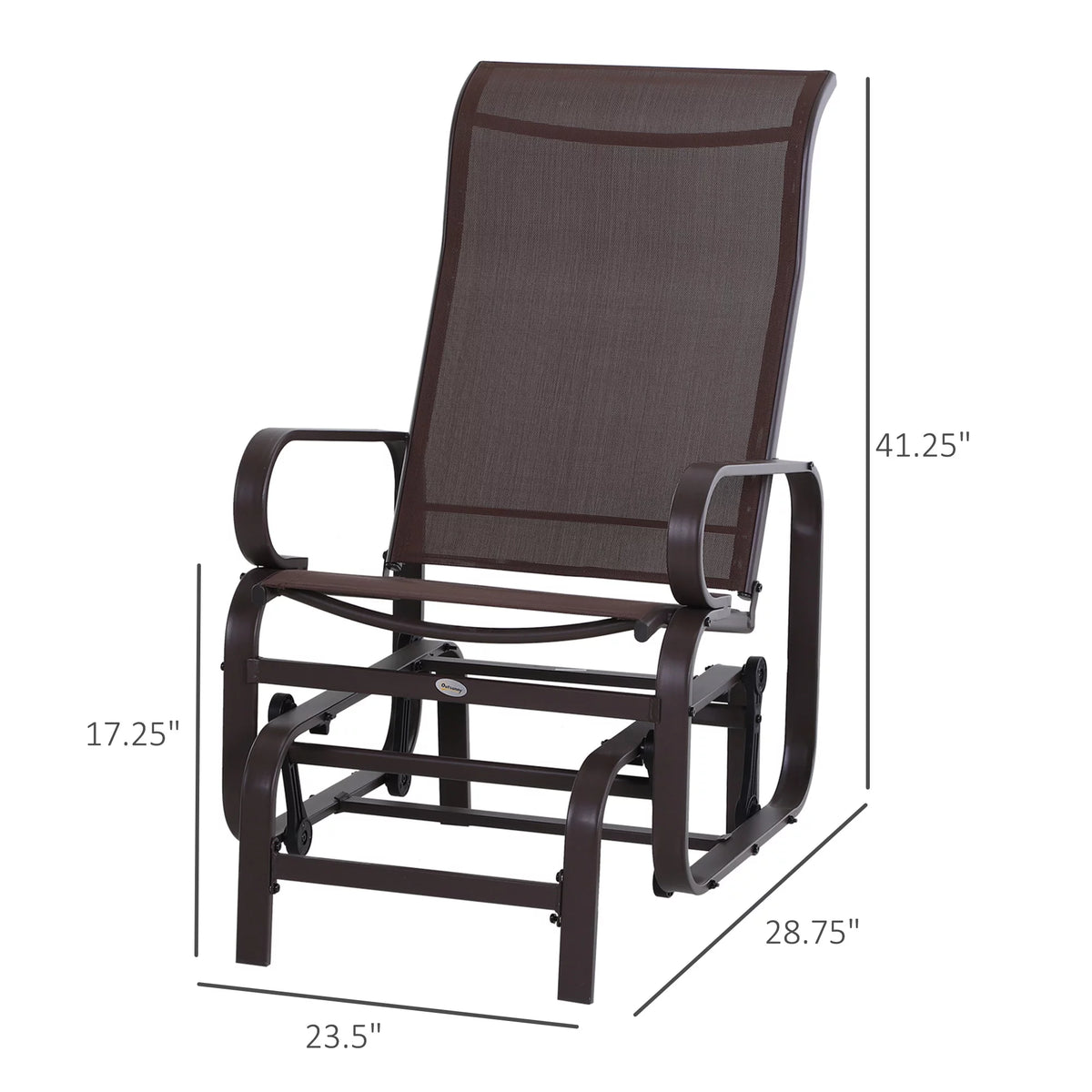 Brown Wooden Legs Glider Rocking Chair S927535