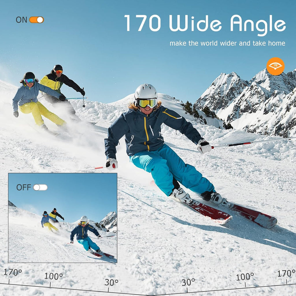 4K60FPS WiFi Dual Screen Action Camera 20MP Touch Screen EIS 170 Angle Wide 30m Waterproof 4X Zoom Sports Camera P864597