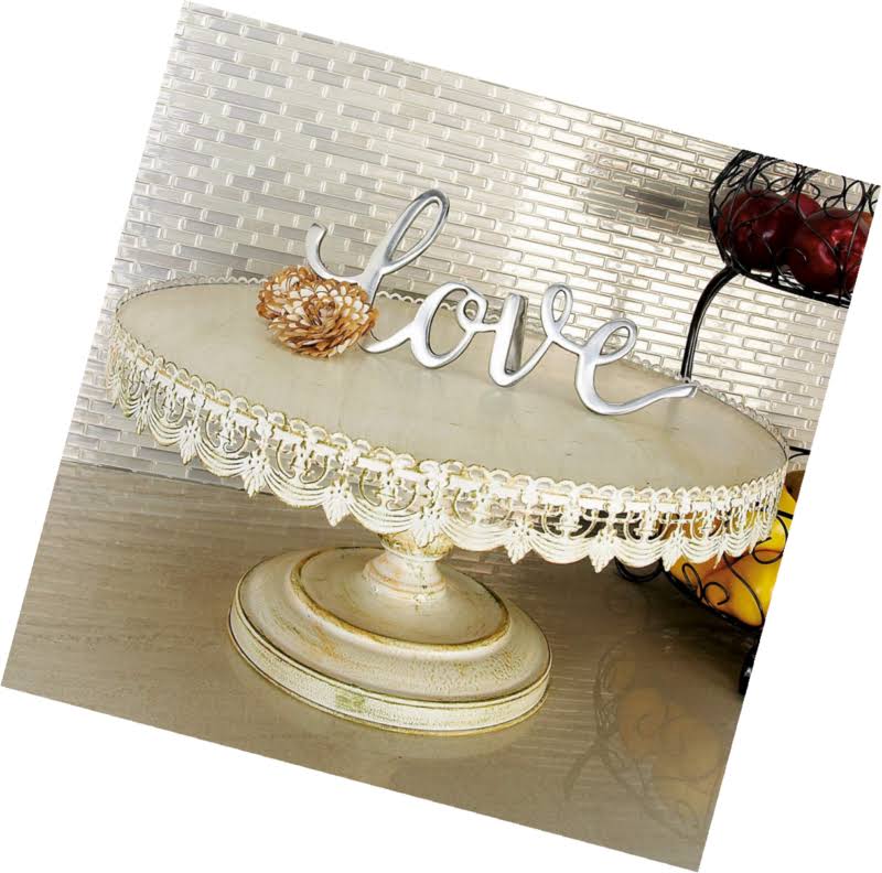 Brown White Metal Cake Stand A319