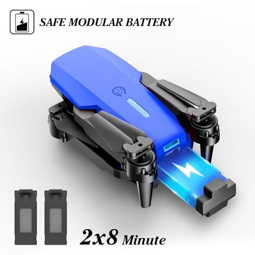 Foldable Mini Drone with 1080P Camera, 2 Batteries, Black F393