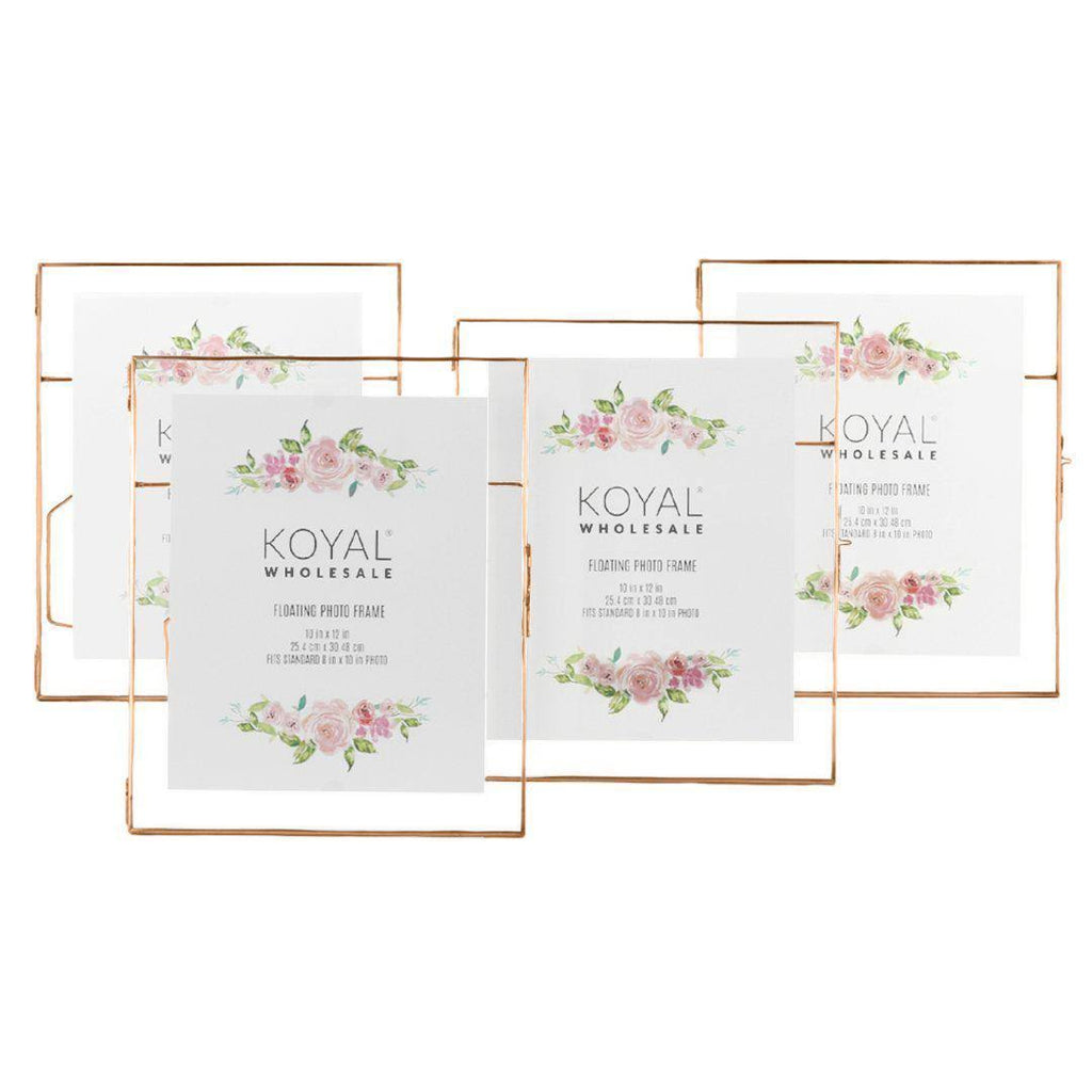 8-Pack Pressed Glass Floating Photo Frames 5 x 7 U23913