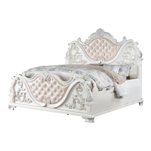 King-Size Wood 5-Piece Bedroom Set with Button-Tufted Headboard O276