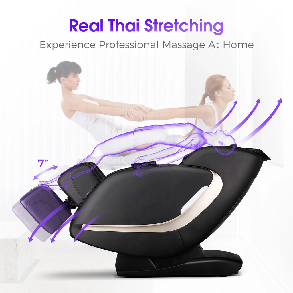 4D Full Body Massage Chair Zero Gravity Shiatsu Recliner with Heat Black X668