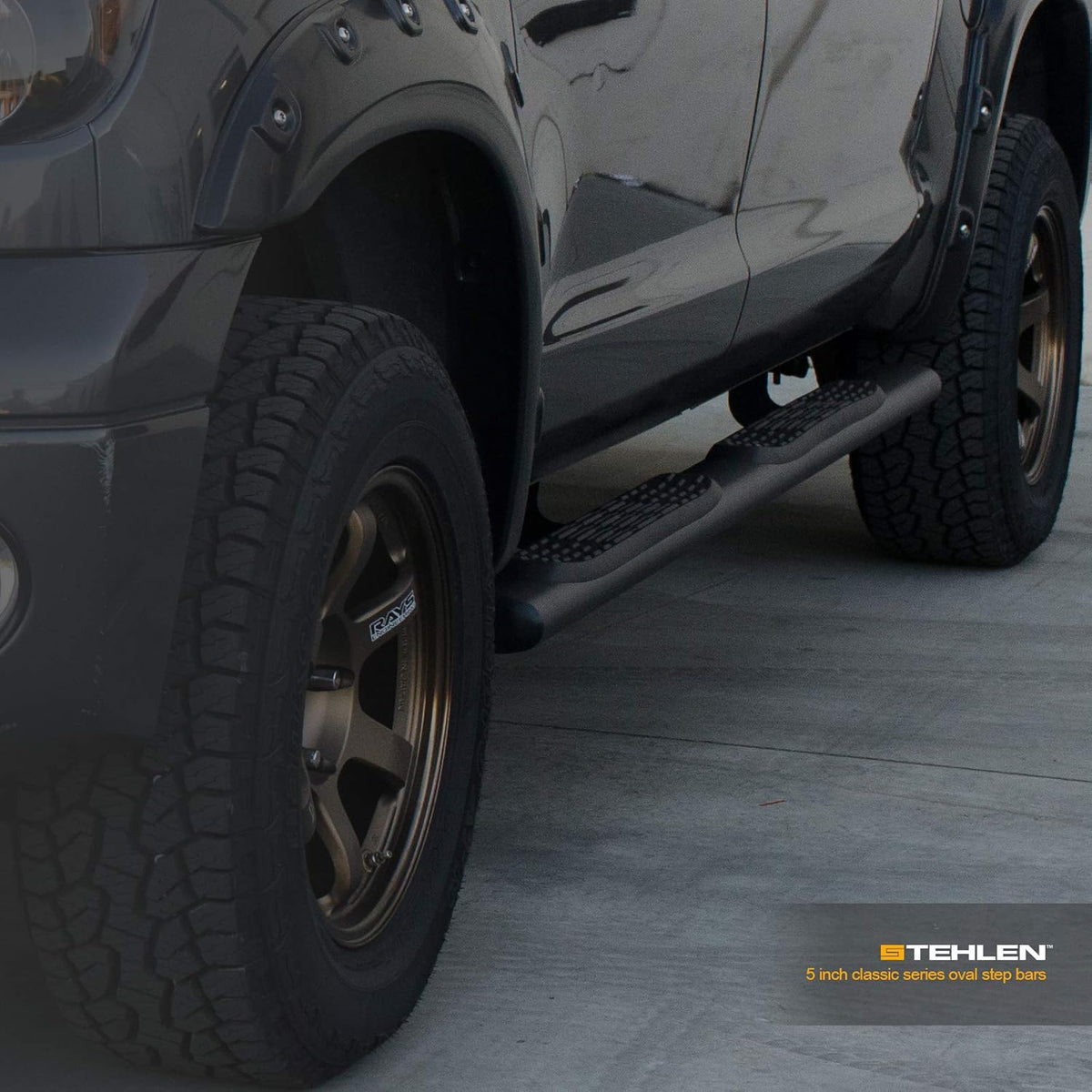 5 Oval Side Step Nerf Bars Matte Black W7735
