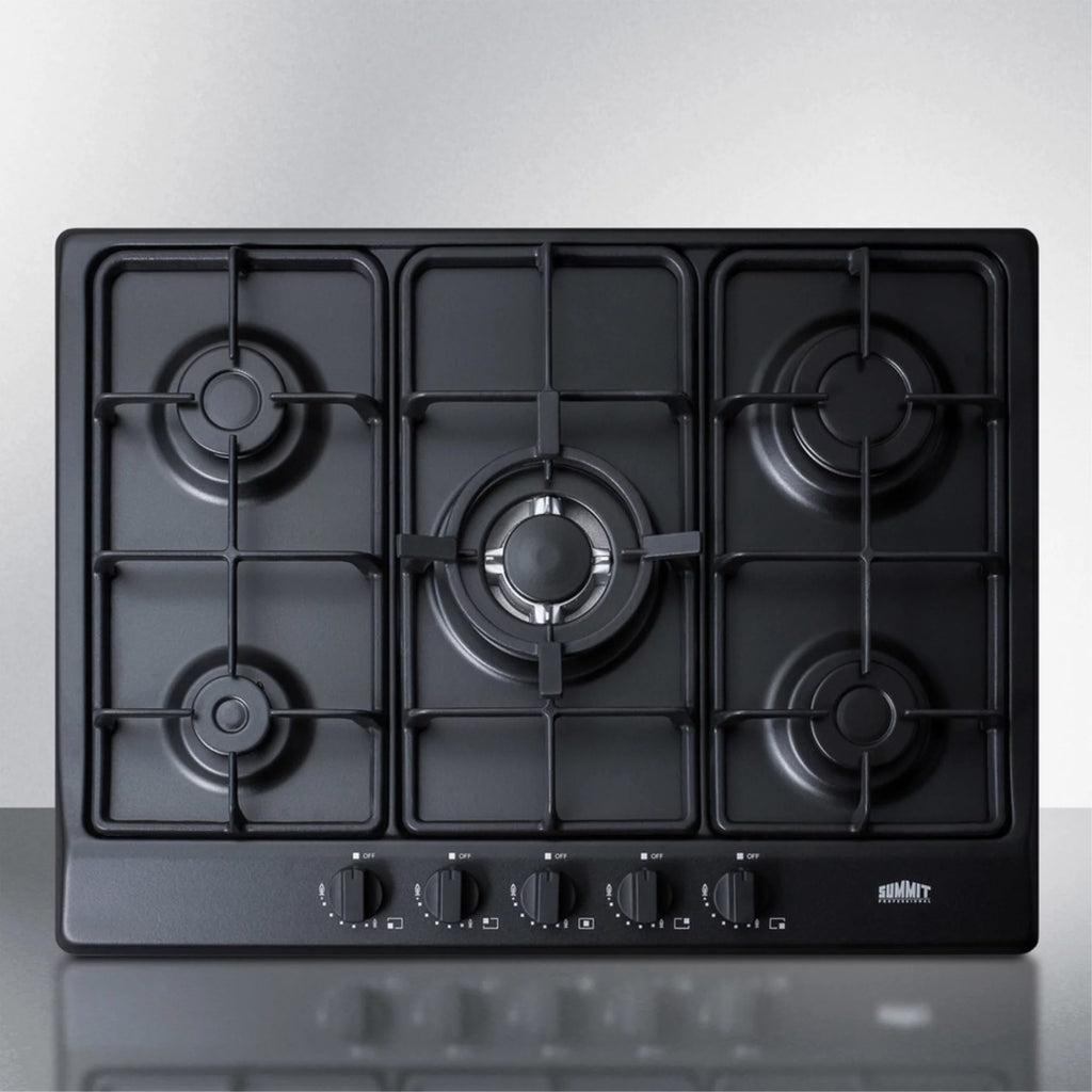 Black 5-Burner Gas Cooktop with Sealed Burners P92409