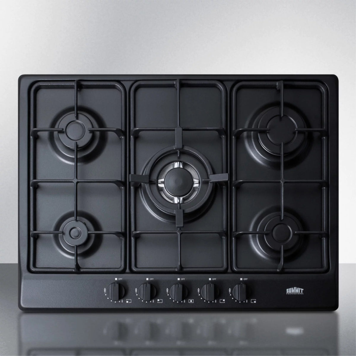 Black 5-Burner Gas Cooktop with Sealed Burners P92409