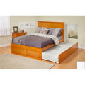 Twin Bed with Flat Panel Footboard and Trundle R9454