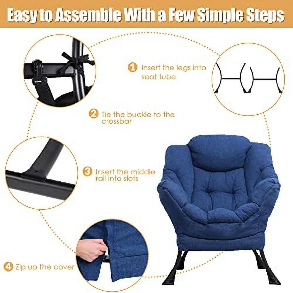 Upholstered Velvet Single Sofa Chair with Side Pocket X21434