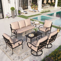 Beige Metal Patio Furniture Set V11285