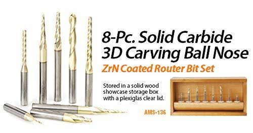 4-pc ZrN Coated 1/4x22 Shank Router Bit O885