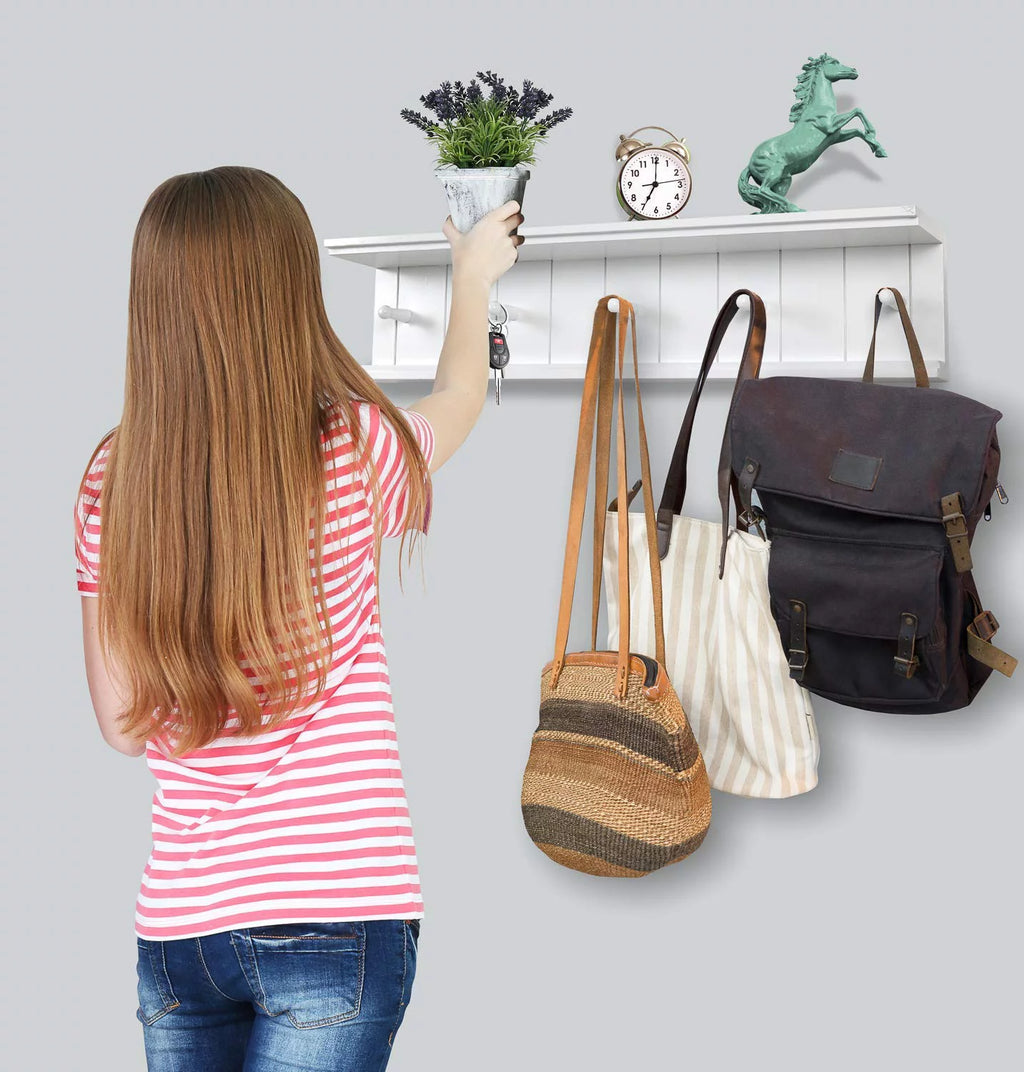 White MDF Wood Floating Shelf G3905