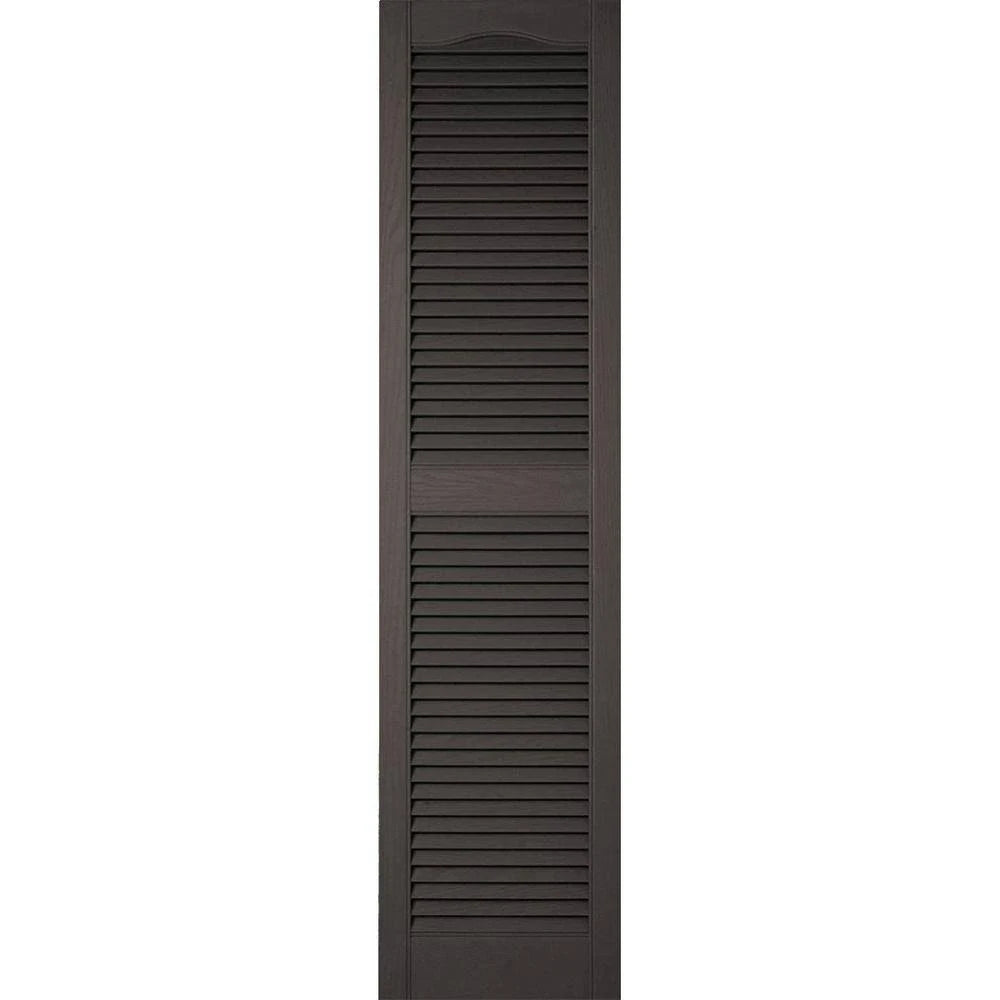 Custom Cathedral Top Center Mullion Open Louver Shutters with Shutter-Loks Per Pair J966